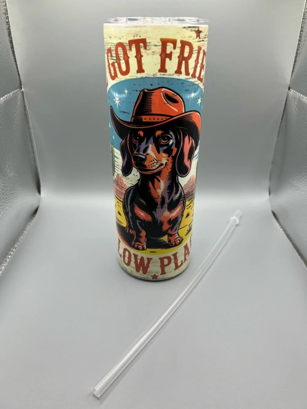 Dachshund Cowboy Graphic Stainless Tumbler - Handmade #O0070C - Picture 5 of 7